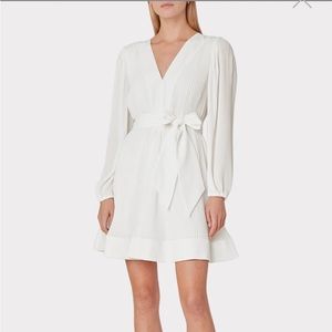 NWT Milly Liv Pleated Dress in White, Size 4